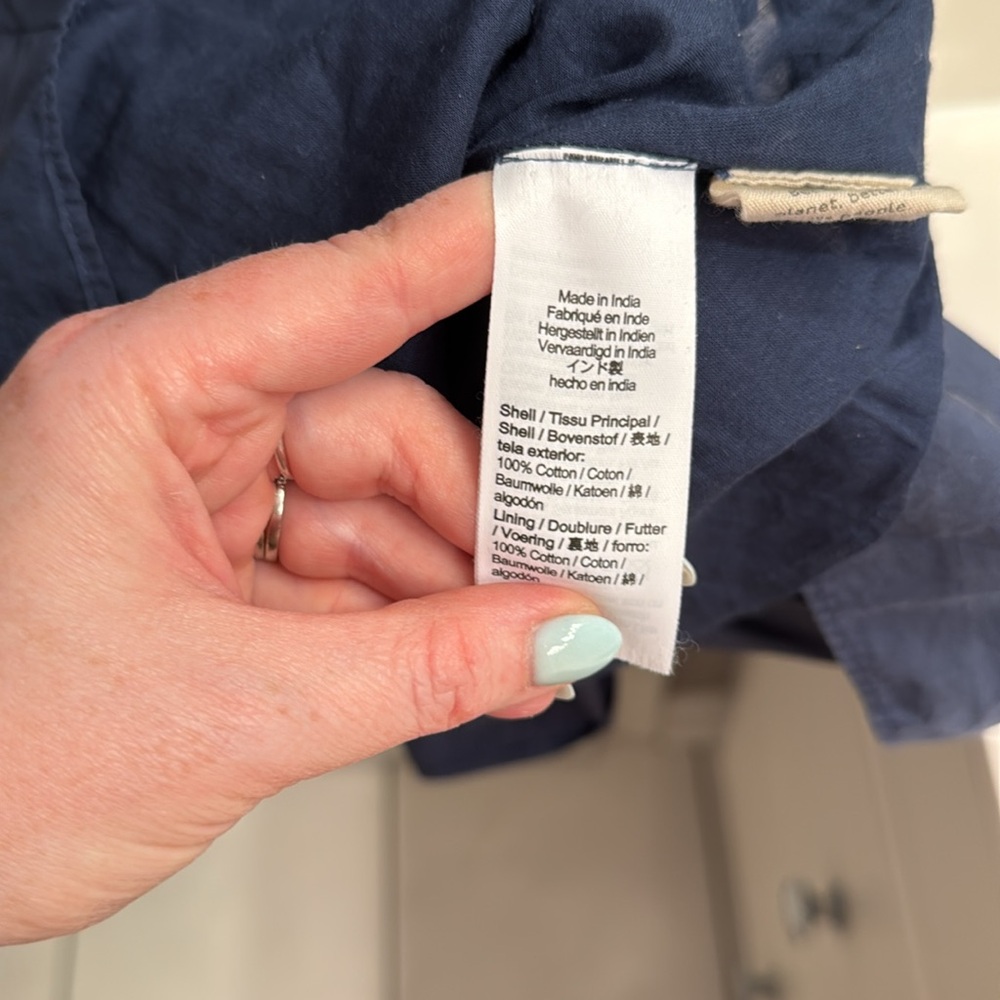 Madewell Lizzie Tiered Cotton Poplin Mini Dress Puff Sleeve Babydoll Twilight - Picture 6 of 8